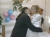 Blonde European bride gets licked and ass fucked 