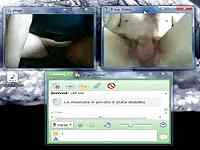 Fingering and jerking on a webcam