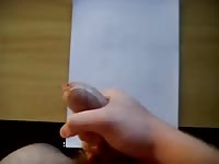 Guy jerking his dick until he cums