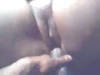 Fat black amateur in closeup homemade hardcore action