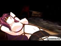 Busty hentai babe in bondage pounded hard