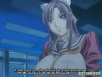 Anime busty chick gets her boobs licked