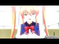 Busty hentai coed self masturbating