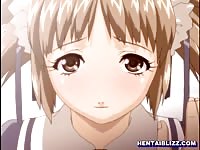 Cute hentai maid getting her pussy fingered and ass fucked