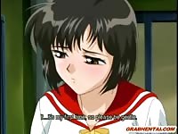 Nervous anime virgin with huge knockers gets fucked